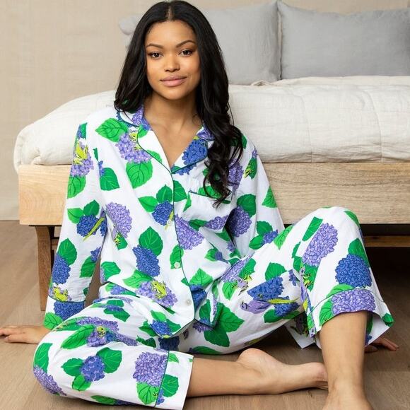 Anthropologie Other - Anthropologie Printfresh Hydrangea Hideaway Pajama Set Cotton Sleepwear Size 1X